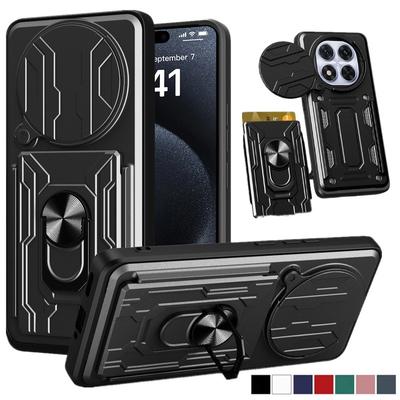 Kickstand Case For Xiaomi Redmi Note 14 Pro 5G 14 Pro+ Plus Cover Card Pocket Ring Stand Holder Fundas Coque Capa