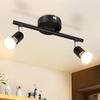 Nettlife Ceiling Light 2 Adjustable Spots, GU10, Black Metal, for Living Room, Bedroom, Kitchen, Hallway, Office, Bulb Not Included