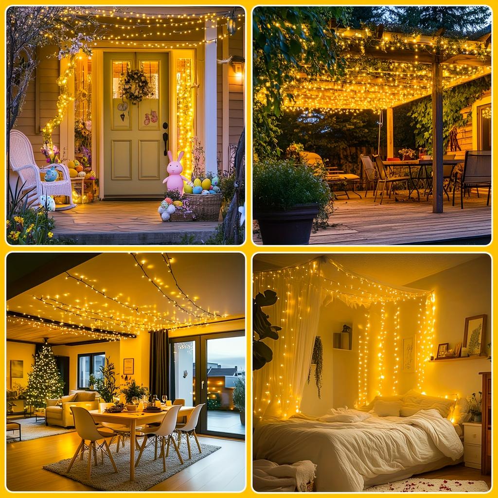8 modes of solar outdoor string lights suitable for Christmas, Easter, Halloween, and parties,perfect for gardens, windows, and balconies