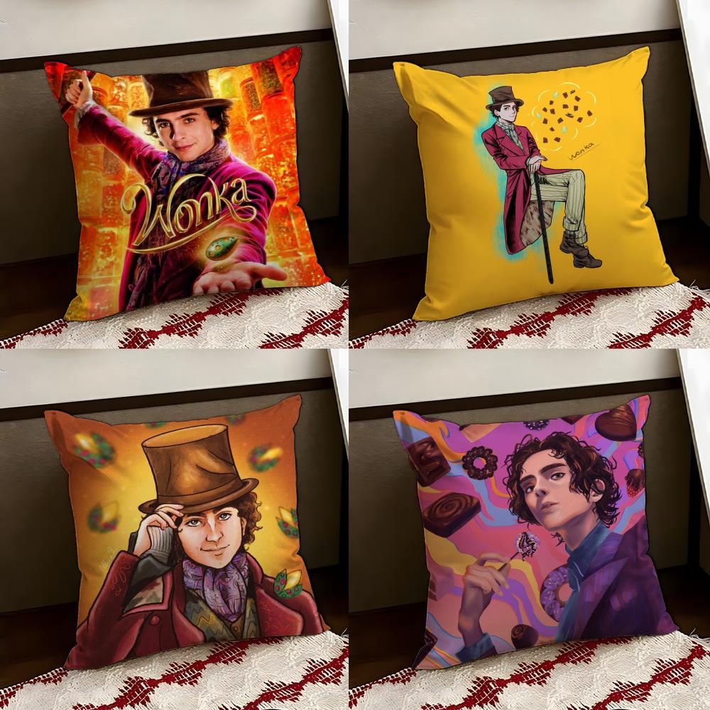 Moive WWonka New Cushion Cover Reversible Soft Durable Pillow Cover Home Car MultiScene Use for Daily Comfort
