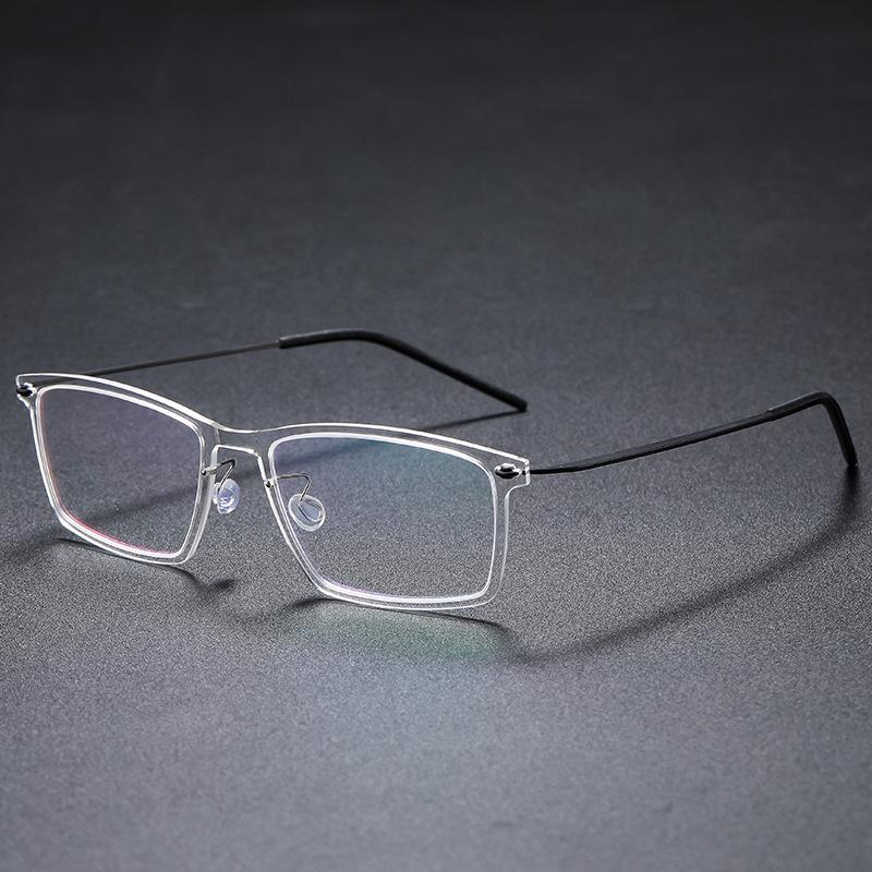 Unisex Retro Pure Titanium Screwless Glasses Frame for Myopia - Celebrity Style 6544