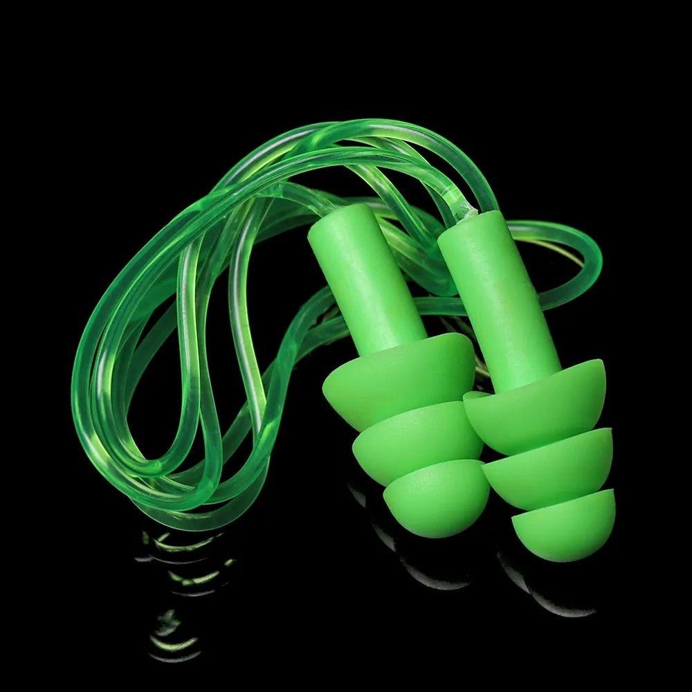 Anti-noise Silicone Corded Ear Plug Silicone Hearing Protection Noise Reduction  Swimming