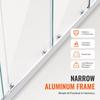 Semi-frameless Double Sliding Shower Door SGCC Tempered Glass 1/4" Chrome