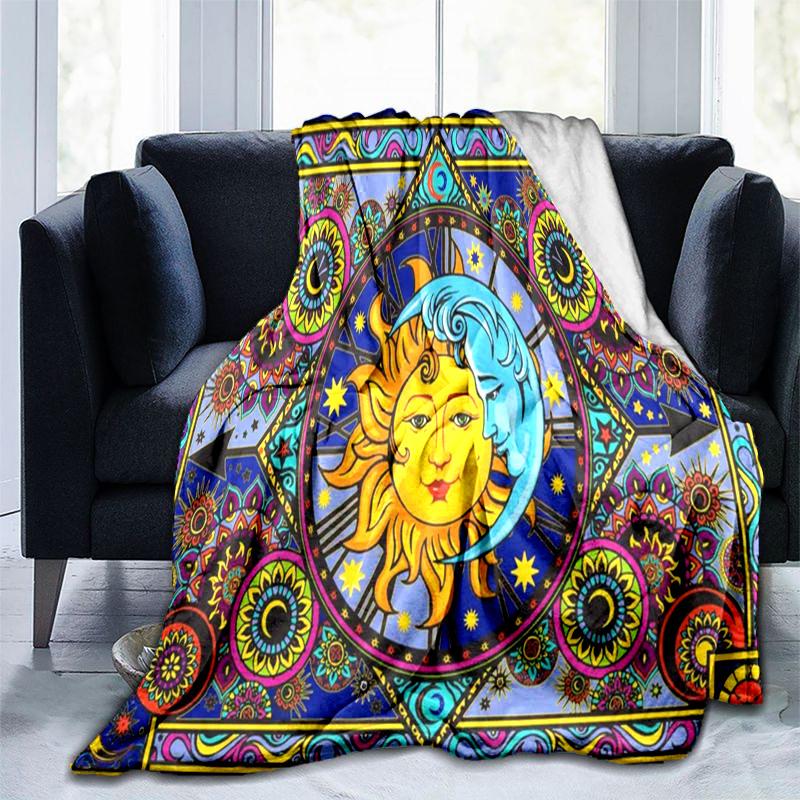 Sun Moon Soft Comfortable Blanket All Seasons Suitable Sofa Office Nap Travel Birthday Gift Christmas Present