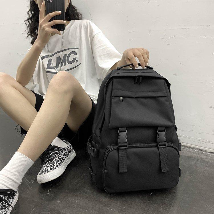 Schoolbag New Men's Simple Trendy Cool Backpack Leisure Large Capacity Travel Female Student School Bag Japanese Harajuku Tooling Backpack