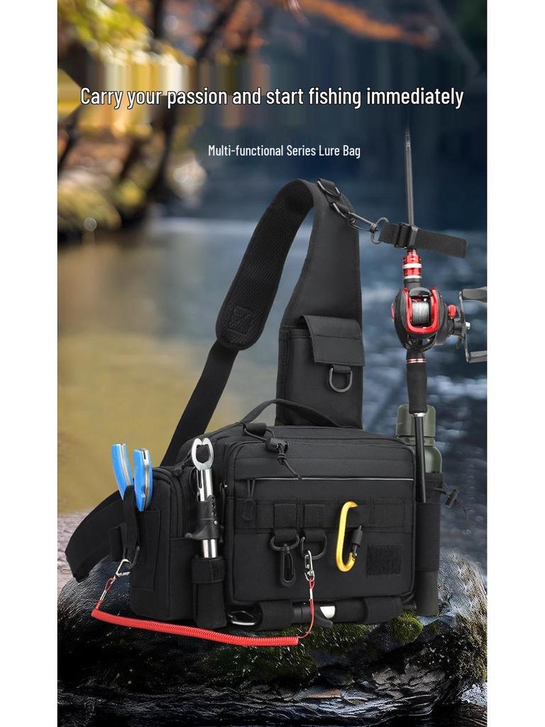 Multifunctional Large Capacity Fishing Rod & Tackle Bag: Waist, Backpack, Crossbody, and Holder