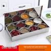 Stainless Steel 8-Grid Seasoning Box Set