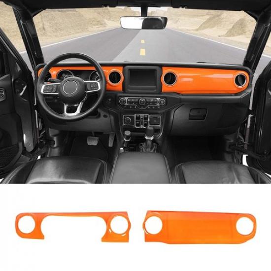 Orange Full Set Center Console Cover Trim Set For Jeep Wrangler JL Gladiator 18+