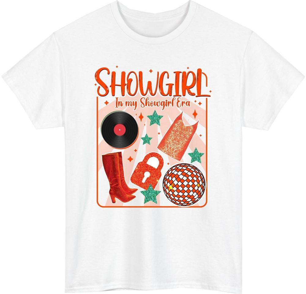 Showgirl In My Showgirl Era Christmas TShirt Retro Disco Ball Holiday Party Top S