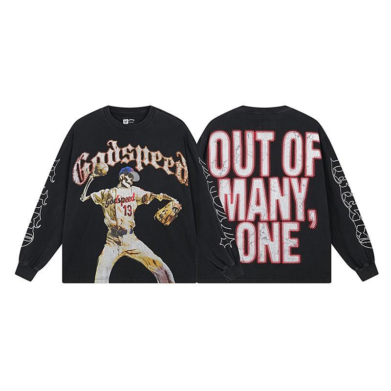 odspeedss autumn and winter new direct injection printing wash water retro pure cotton hip hop beauty trend hoodie sweater