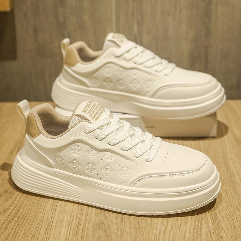Men's Shoes 2025 New Casual Board Shoes Non-slip Thick-soled Invisible Inner Height Increase Korean Version Trendy Versatile Sports White Shoes