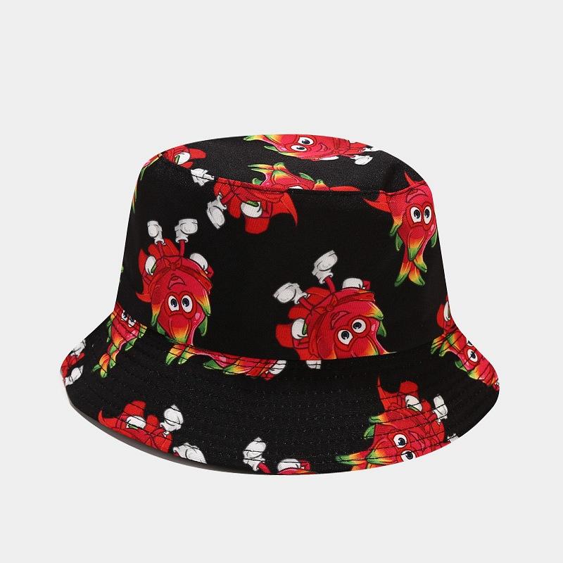 Creative Printed Fruit Pattern Bucket Cap Unisex Outdoor Leisure Fisherman Hat Summer Beach Uv Protection Sun hats Panama Bob