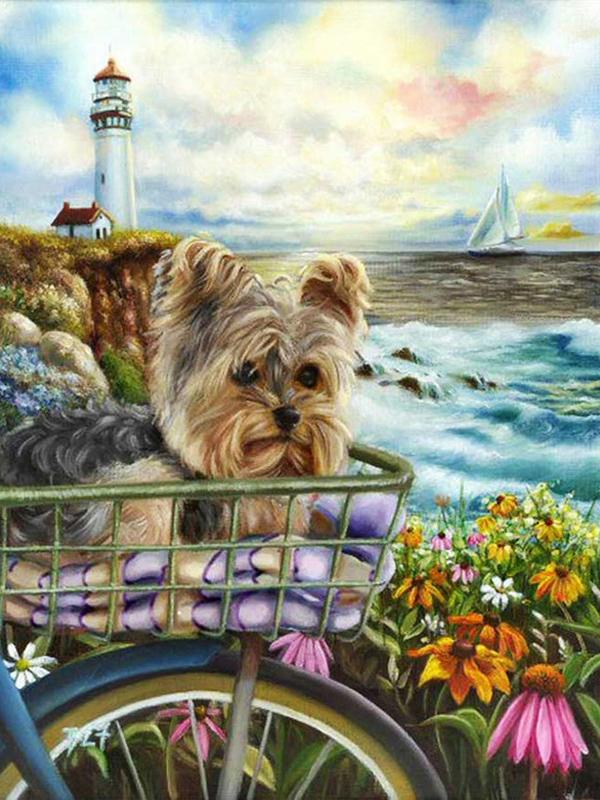 DIY Diamond Mosaic Dog Picture Of Rhinestone Diamond Painting Cat Animal Cross Stitch Seaside Embroidery Decor For Home