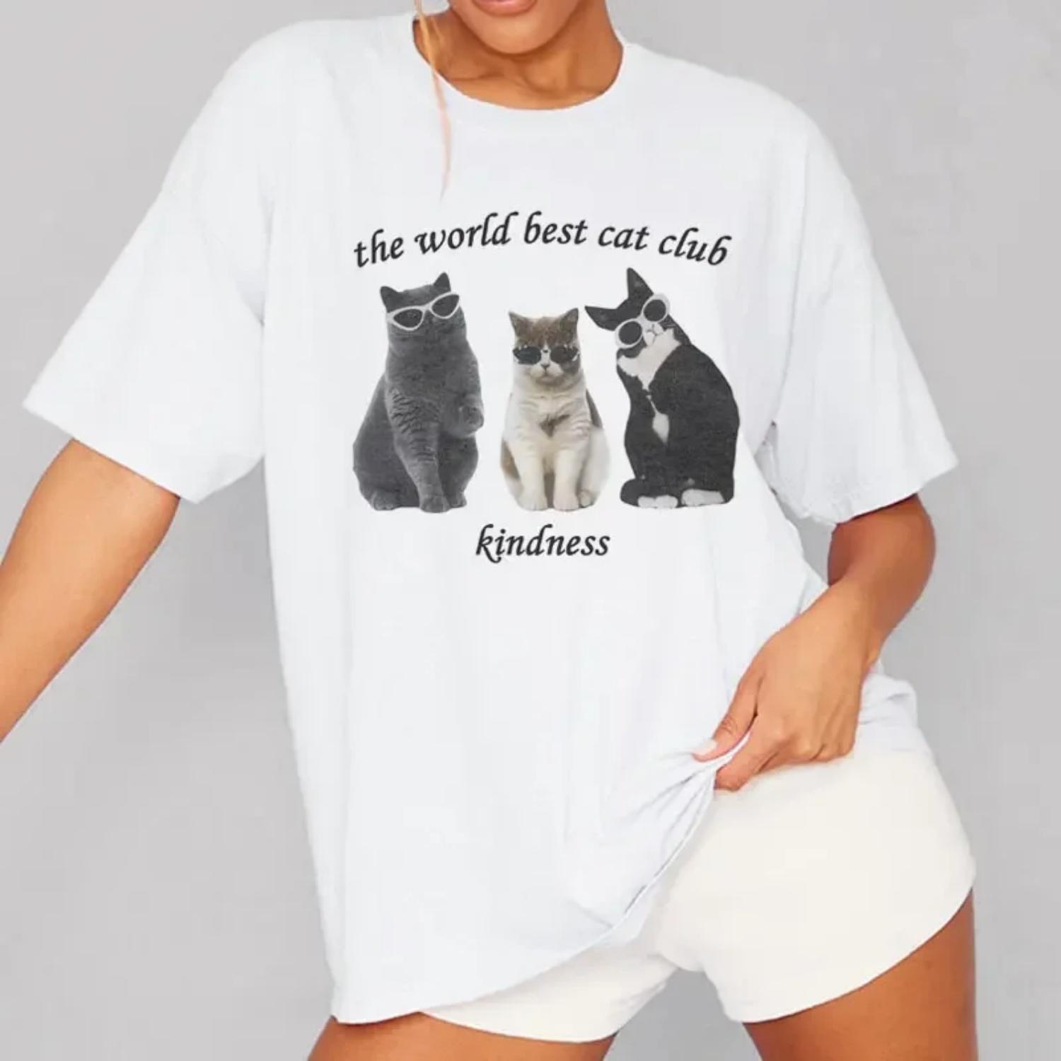 

Women Oversized Cute Kitten Graphic Tees Harajuku Funny Cat Lover T Shirt Female Streetwear Y2k Graphic Tops Korean Tees Clothes XXXXXL