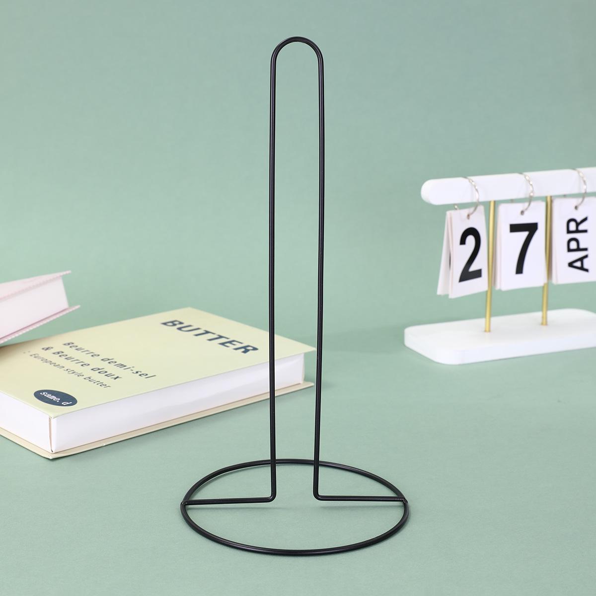 

Portable Kitchen & Bathroom Paper Towel Holder - Desktop Storage Napkin Rack чёрный