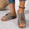 Women's Plus Size Peep Toe Tassel Flat Sandals, Casual Summer Slide Shoes