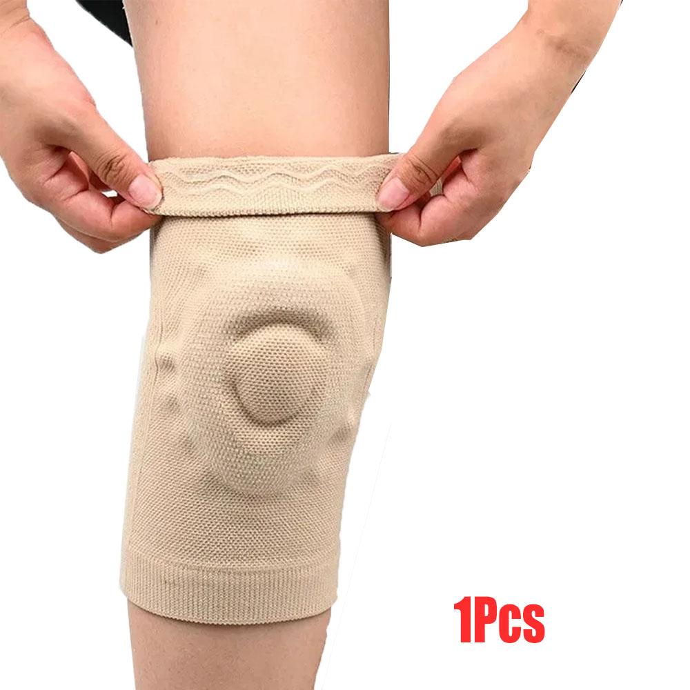1Pcs Silicone Thin Knee Pads Fitness Dance Skating Sport sknee Pads Basketball Pressurized Cycling Roller Skating L бежевый
