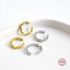 LKO Real 925 Sterling Silver Trendy Ear Cuff For Girl  Retro Circle Clip-on Simple Earrings For Women Jewelry