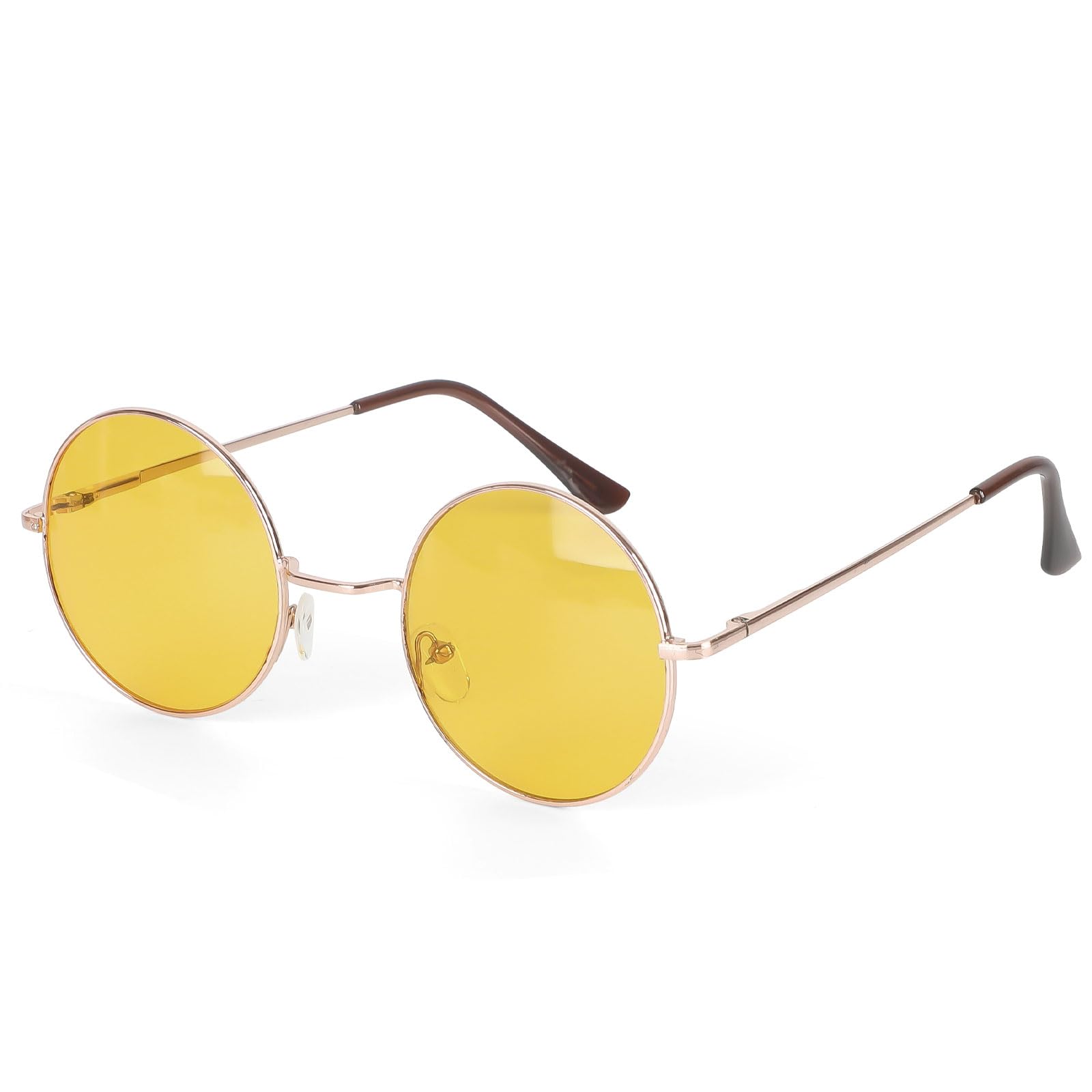 

CINECE Polarized Round UV with Case Women s Sunglasses, Color-Changing Design, Ultra-Lightweight, Photochromic, Protection, Driving, Fishing, (Yellow)