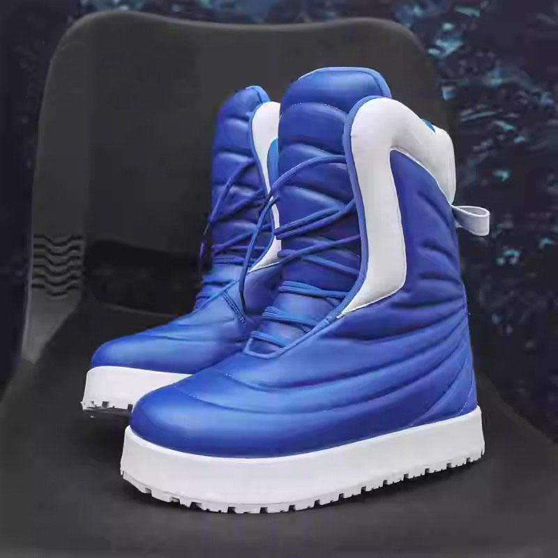 Fashion Blue Men's High Sneakers Streetwear Designer Boots Men Comfort Casual Supetstar Luxury Shoes Men Trendy Motorcycle Shoes A2