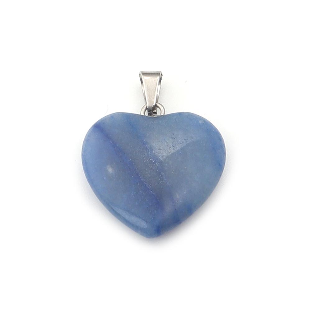 Herzförmiger Naturstein Anhänger Tigerauge Amethyst Jade Kristall Stein Charms Für DIY Exquisites Halsketten Schmuckzubehör