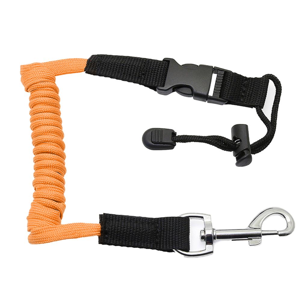Safety Cord Adjustable Canoe Paddle Leash Coiled Safety Lanyard Strap with Snap Hook for Kayak Securing Surfing Cycling