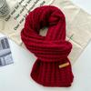 Winter Couple Matching Scarf Chunky Knit Soft Warm Solid Color Korean Style Women Students Cozy Accessory Cold Weather Scarf