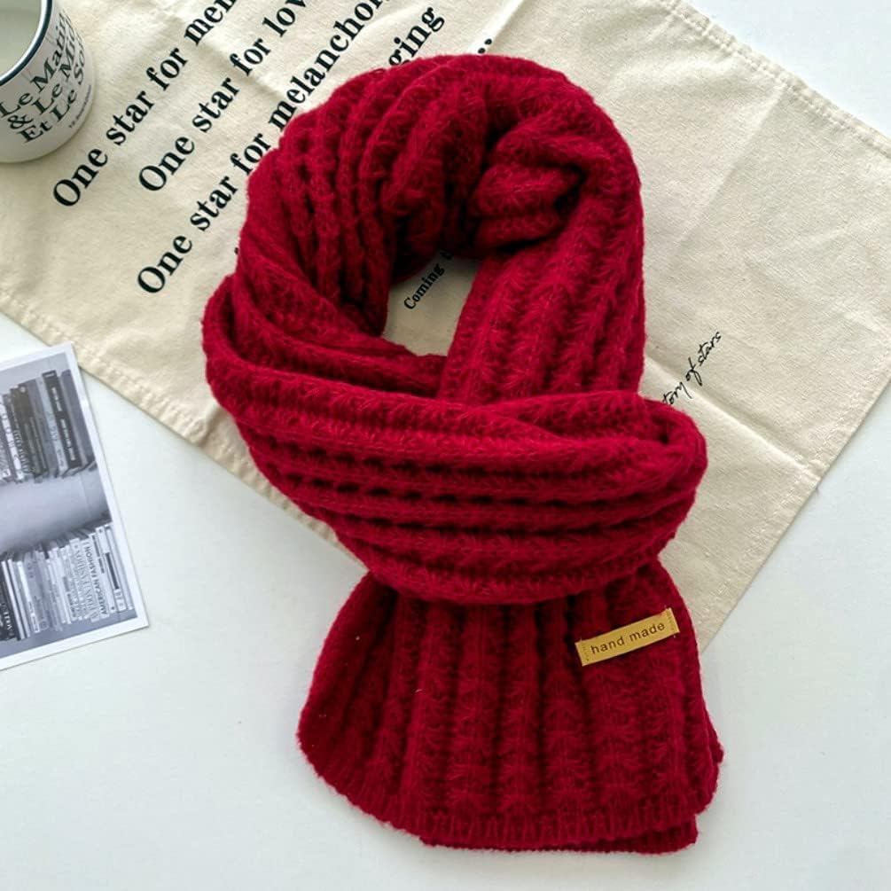 Winter Couple Matching Scarf Chunky Knit Soft Warm Solid Color Korean Style Women Students Cozy Accessory Cold Weather Scarf
