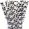10/30pcs Black And White Cow Print Paper Straws for Farm Birthday Party Supplies Drinking Straws Eco-Friendly Farm Theme Decor