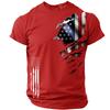 Men’s Short Sleeve Crew Neck T Shirt with Distressed Flag Print Casual Loose Fit Graphic Tee for Everyday Wear