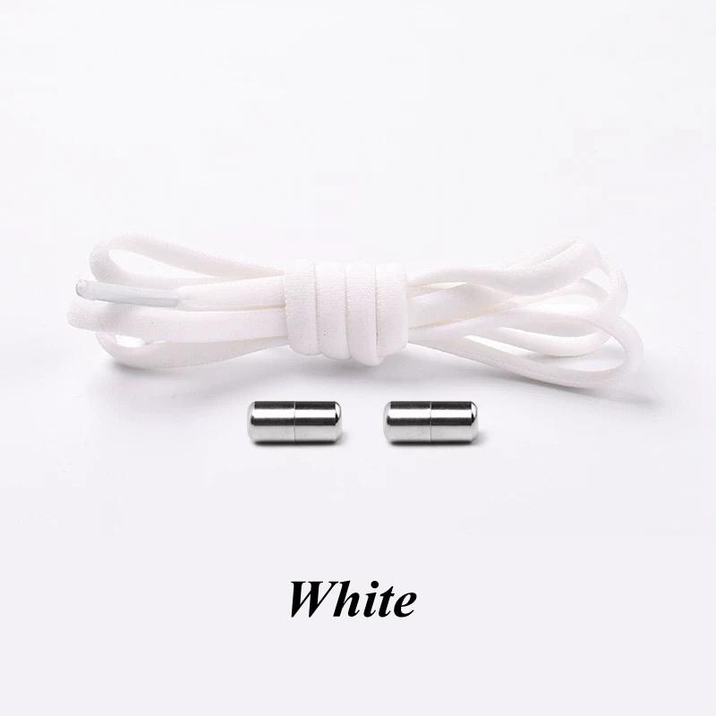 

Metal Lock Semicircle No Tie Shoelaces Elastic Lazy Laces Universal for Sneakers Kids & Adults белый