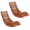 Day and Night - Day and Night Rocking Loungers 2 Units Solid Acacia Wood