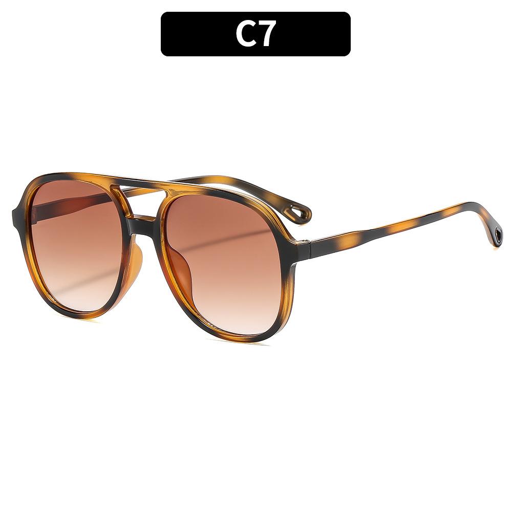 

Женские солнцезащитные очки, мужские и женские модные солнцезащитные очки с большой оправой и двойной перекладиной, очки-авиаторы.