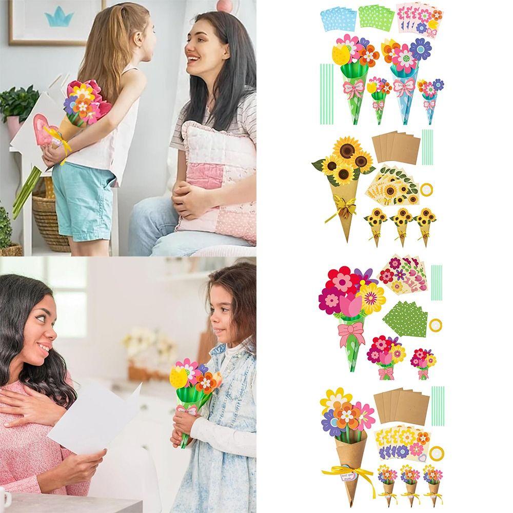 

24Pcs/Set Make Your Own Flower Bouquet Flower Bouquet Craft Kit Festival Birthday Party D