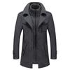 Men's Double Collar Wool Coat Fashion Handsome Autumn Winter Business Style High Quality Middle-aged Men's Fashion Woolen Coat