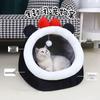 All-Season Semi-Enclosed Pet Bed: Warm, Thickened, Removable & Washable for Cats, Dogs & Rabbits
