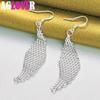 925 Sterling Silver Intertwined Network Drop Earrings Jewelry