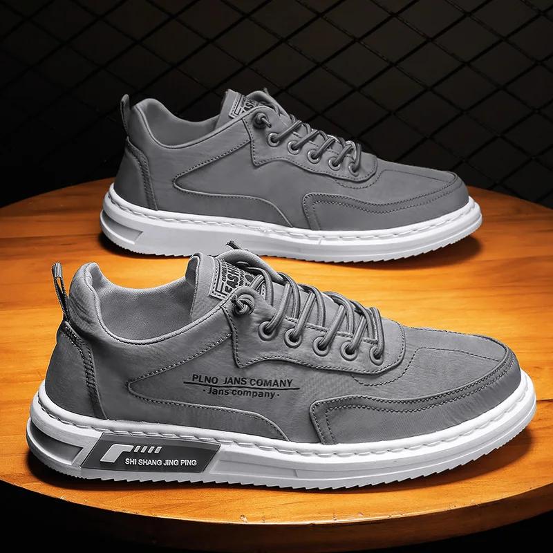 

Мужские вулканизированные туфли на плоской подошве, нескользящие, износостойкие, дышащие, классические, модные, повседневные туфли из парусины, брендовая обувь для мужчин 39 серый