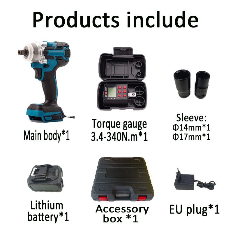 Cordless Impact Wrench Lithium Battery Brushless Wrench Torque Meter Accurately Display The Torque Value Electric Torque Wrench