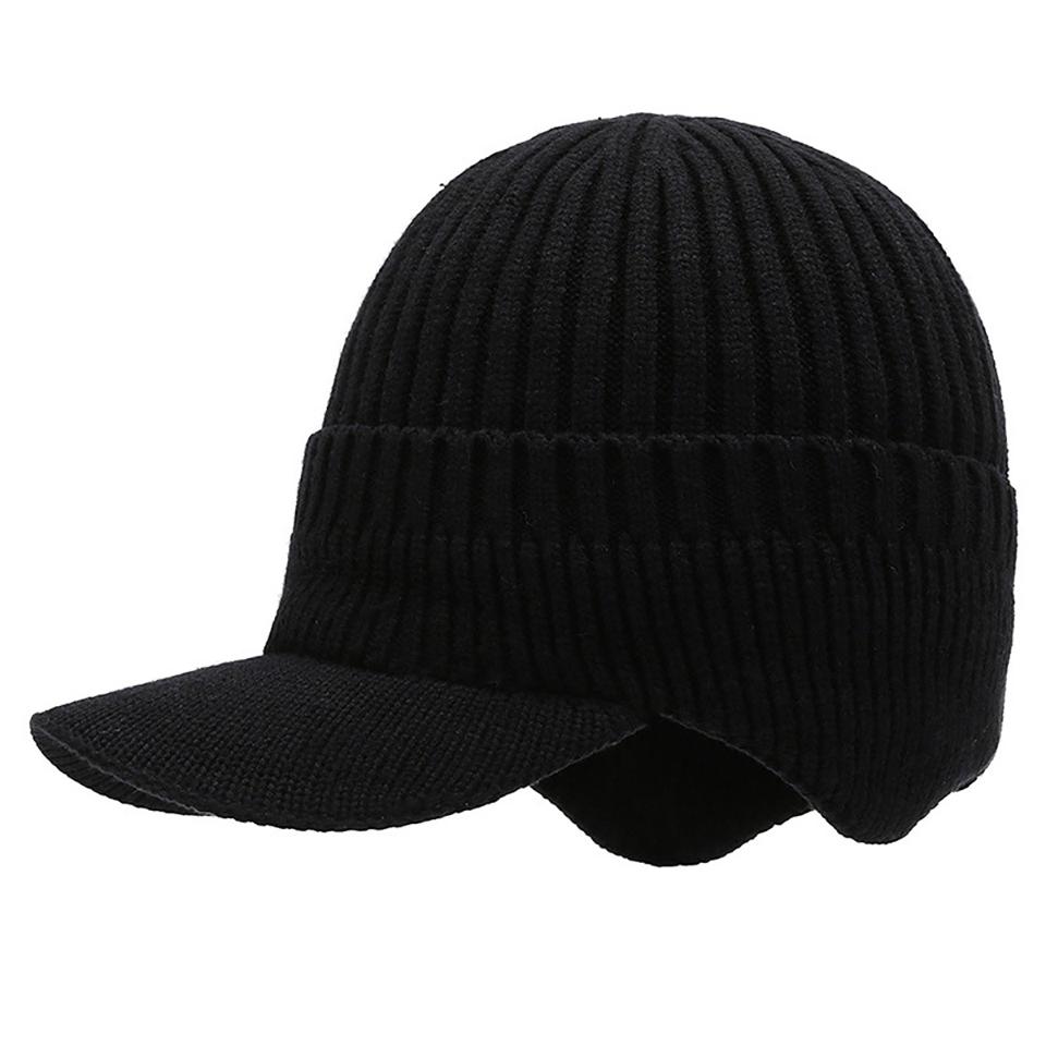 

Durable And Safe Winter Woolen Hat Knitted Cap Padding Thickening Hat Brim Padded Ear Protection Outdoor Sports Cold Protection Warm Cap