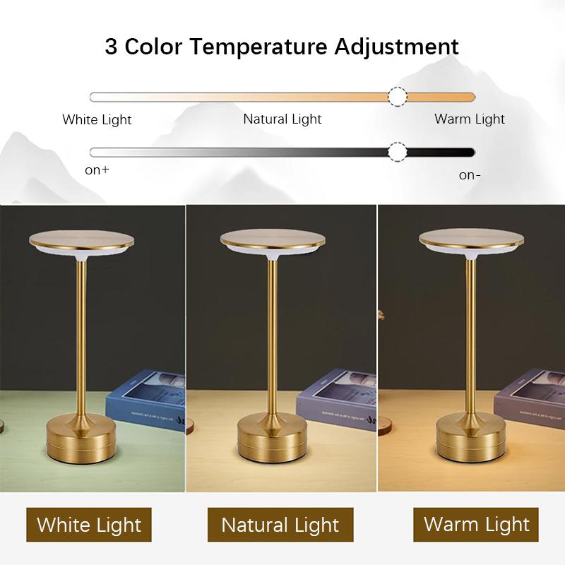 LED Table Lamp Rechargeable Reading Wireless Lights USB Touch Three-tone Desk Night Light Infinitely Dimmable Atmosphere Lightin