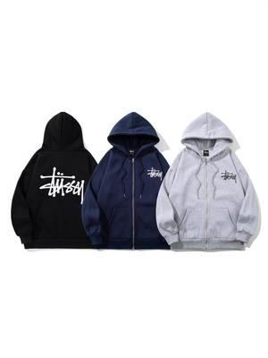 STU Plus Sametová Unisex Bunda s Kapucí na Zip - Teplé, Trendy Podzimní/Zimní Oblečení pro Studenty.
