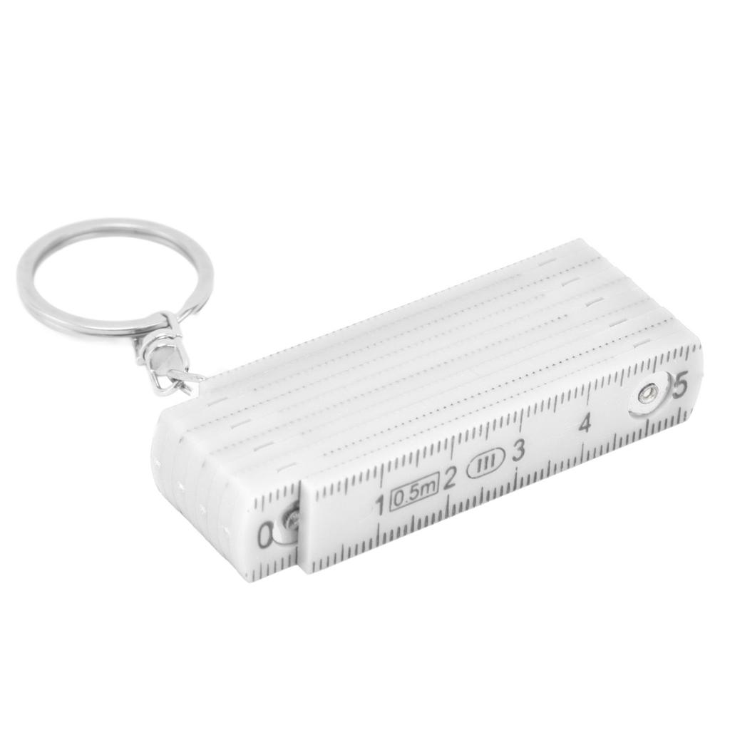 2Pcs ABS Folding Ruler Portable 0.5m Foldable Ruler with Key Ring for Carpentry Laying Tiles