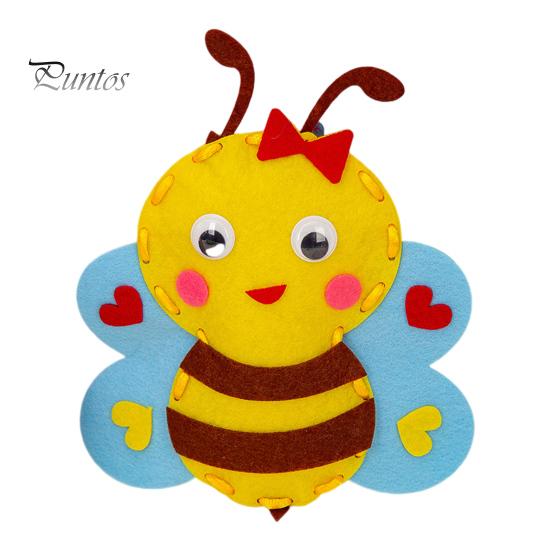 1 zestaw Cartoon Animal Doll Sewing Kit DIY Handmade Non-woven Fabric Animal Plushie Stuffed Animal Craft Sewing Kit Beginner Toddlers Boys Girls Gift