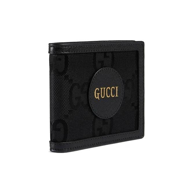 GUCCI Off The Grid OTG Eco Collection Trendy Recommendation Nylon and Leather Combination Wallet Men's Style Black