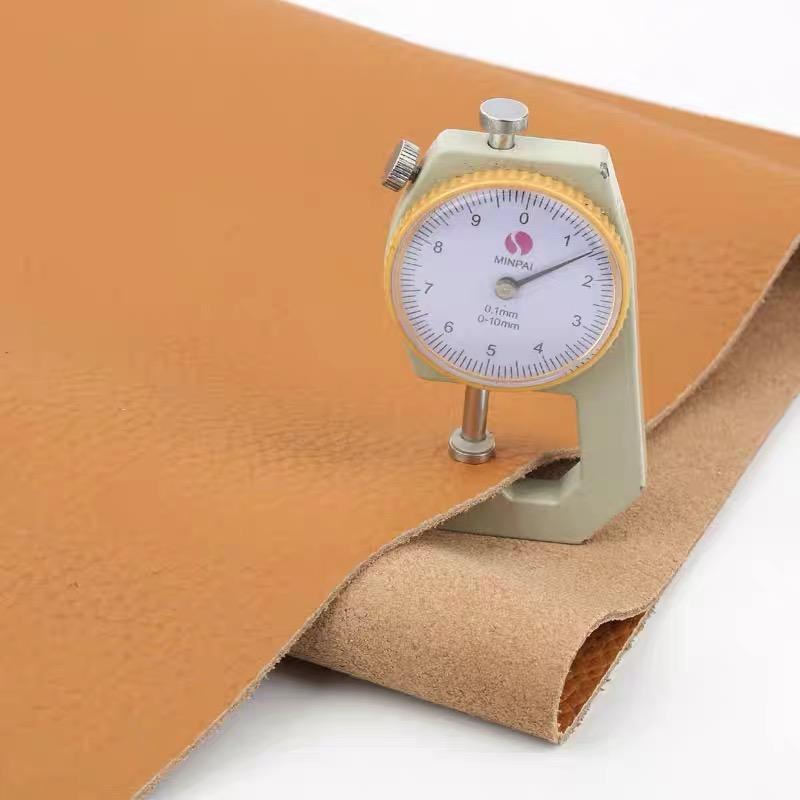 Genuine leather cowhide material, first-layer light brown litchi pattern soft cowhide sofa bed headrest car seat genuine leather