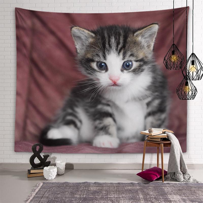 Afghan Hound Cat Tapestry Cute Animal Wall Art Decoration Tapestry Kids Room Decor Living Room Bedroom Dorm Room Home Decor