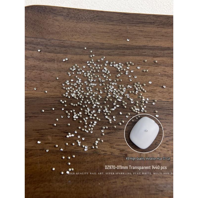 High-Quality K9 Nail Art Rhinestones: Super Shiny, 33-Facet, Various Sizes, Pointed Back, Clear Round Decorations