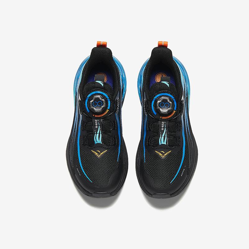 Anta Kids Flame Trendy Fashion Lightweight Shock Absorption Low Top Running Shoes Men sneaker Black Blue 312515517-4