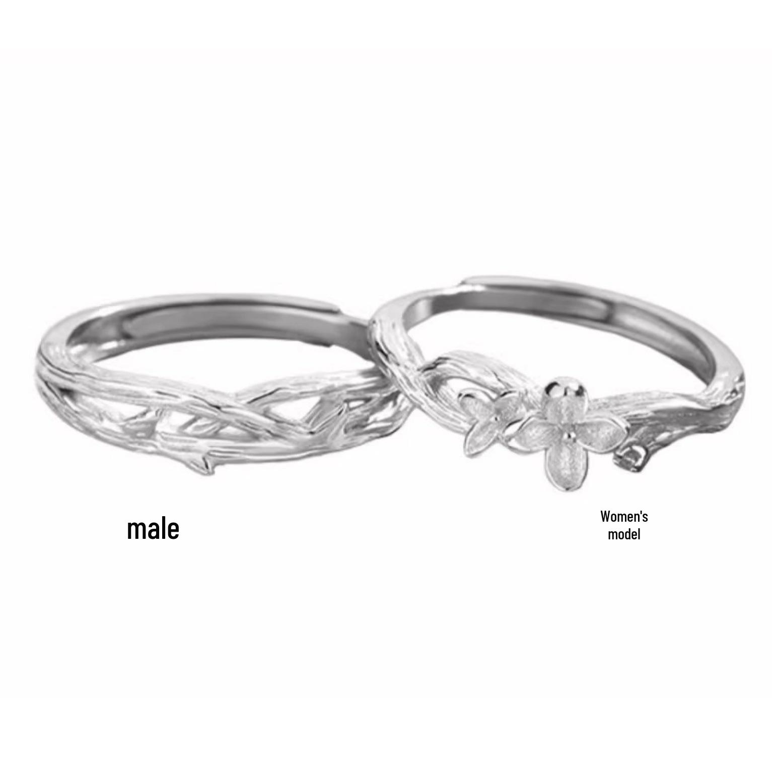 Lilac Story S925 Sterling Silver Couple Rings: Sweet, Versatile Valentine s Day Gift for 2025 Adjustable